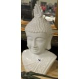 WHITE CERAMIC BUDDHA HEAD