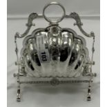 SILVER PLATE SHELL BISCUIT BOX - 13 CMS