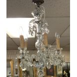 EARLY GLASS CHANDELIER - COMPLETE & RECENTLY CLEANED