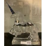 DAUM GLASS UNICORN - 26CM X 20CM