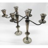 PAIR STERLING SILVER TALL CANDELABRA - 29 CMS (H)