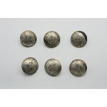 SIX BUTTONS FASHIONED OUT OF CHINESE SOUVENIR COINS