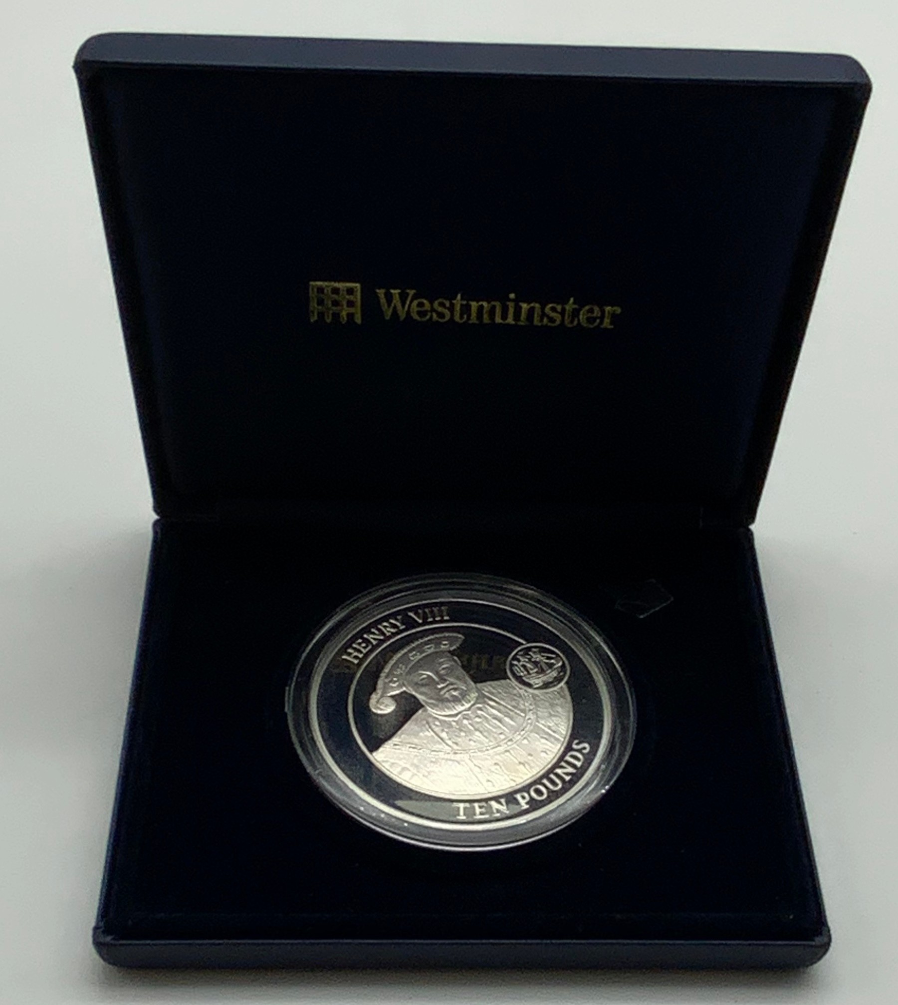 CASED FIVE OUNCES / TEN POUNDS HALLMARKED SILVER PROOF COIN - Image 2 of 3