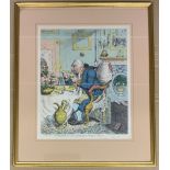 FRAMED REPRODUCTION OF TEMPERANCE ENJOYING A FRUGAL MEAL BY JAMES GILLRAY