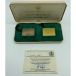 THE ROYAL WEDDING HALLMARKED SILVER & 22CT GOLD STAMP INGOTS REPLICA SET