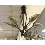 1950'S MURANO GOLD LEAF CEILING LIGHT - 5 BRANCH