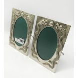 PAIR CHINESE SILVER DRAGON PHOTO FRAMES - 19 X 13 CMS