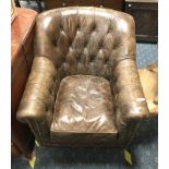 LEATHER BUCKET CHAIR