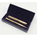 EVERSHARP ORIGINAL GOLD FILLED PEN / REVOLVING PENCIL SET - CASED