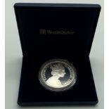 CASED FIVE OUNCES / TEN POUNDS HALLMARKED SILVER PROOF COIN