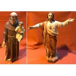 PAIR OF LARGE RELIGIOUS FIGURES