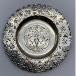 HALLMARKED (AUSTRIAN) SILVER ROUND PIN DISH TRAY WITH CHERUBS DESIGN