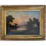 Manner of Richard Wilson. 19th Century English School. Oil on canvas. “An Italianate Landscape”