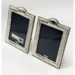 PAIR HM SILVER PHOTO FRAMES - 19 X 13 CMS APPROX.