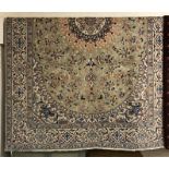 PERSIAN NAIN CARPET, PART SILK - GREEN