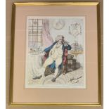 FRAMED REPRODUCTION OF A VOLUPTUARY UNDER THE HORRORS OF DIGESTION ESSAY BY JAMES GILLRAY