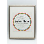 FRAMED PETER BLAKE 75th BIRTHDAY PARTY SIGNED INVITATION