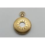 ELKIN 14K GOLD HALF HUNTER POCKET WATCH