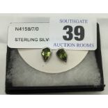 STERLING SILVER PERIDOT STUDS