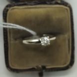 18CT GOLD DIAMOND RING - SIZE J