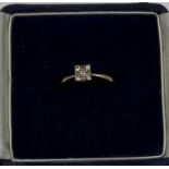 9CT GOLD DIAMOND RING - SIZE L