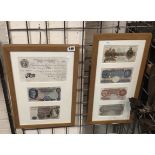 PAIR OF EARLY 20THC FRAMED BANK NOTES