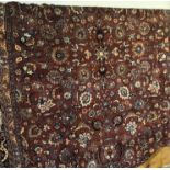 NORTH EAST PERSIAN SIGNED MESHAD CARPET 390CM X 308CM