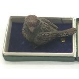 SIGNED MINIATURE BRONZE BIRD - 5 CMS