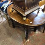 INLAID SIDE TABLE ON BARLEY TWIST LEGS