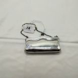 STERLING SILVER PURSE - INSCRIBED - 13 X 7 CMS