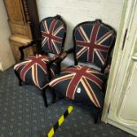 PAIR UNION JACK CHAIRS