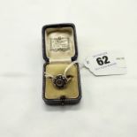 9CT GOLD OLD CUT DIAMOND RING - SIZE M