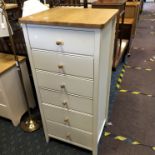 WHITE WELLING CHEST WITH PINE TOP