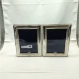 PAIR HM SILVER PHOTO FRAMES - 22 X 17 CMS