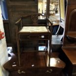 EDWARDIAN INLAID MAHOGANY MUSIC STOOL