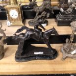 BRONZE HORSE & JOCKEY - 33 CMS (H)