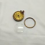 GOLD CASED POCKET WATCH - DAMAGED