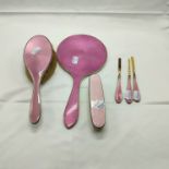 HM SILVER & ENAMEL BRUSH & MIRROR & OTHER