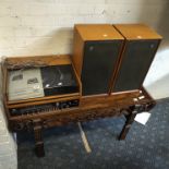 GARRARD RECORD PLAYER & 2 DINATRON SPEAKERS