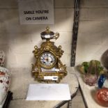 BRASS MANTLE CLOCK - 33 CMS (H)