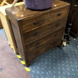 1960'S OAK CHEST OF FIVE DRAWERS