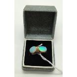 14CT GOLD OPAL RING - SIZE L