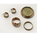 8CT GOLD RING & OTHER GOLD & YELLOW METAL ITEMS