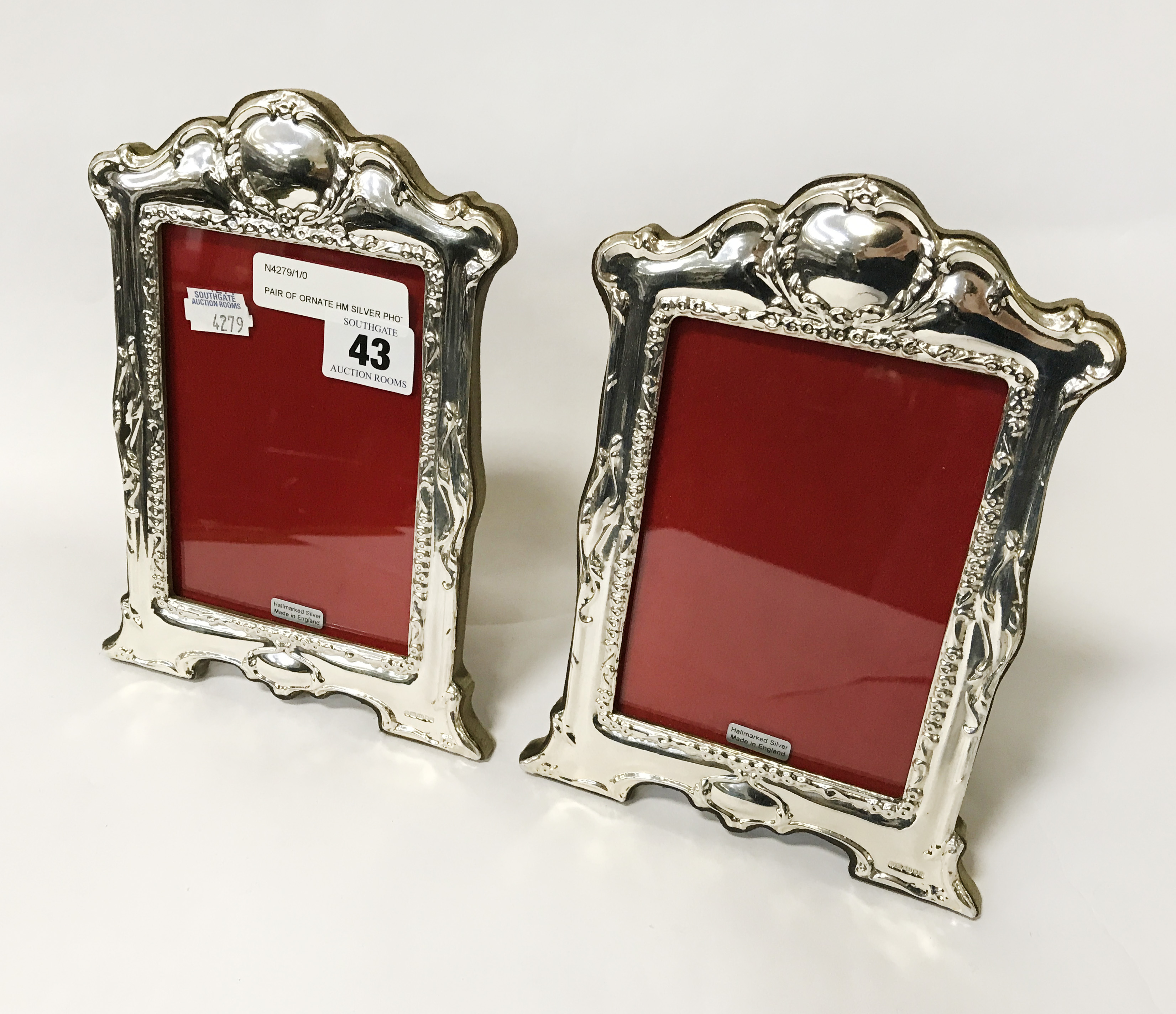 PAIR OF ORNATE HM SILVER PHOTO FRAMES