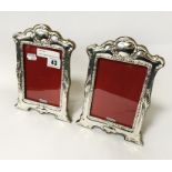 PAIR OF ORNATE HM SILVER PHOTO FRAMES