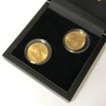 PAIR OF GOLD US TEN DOLLAR COINS STRUCK IN 22CT DATES 1882 &1913