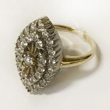 14CT GOLD DIAMOND CLUSTER RING - 1 STONE NEEDS REPLACING - SIZE J