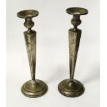 PAIR STERLING SILVER TALL CANDLESTICKS