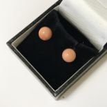 PAIR OF CORAL STUD EARRINGS