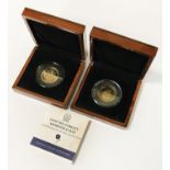 TWO DOUBLE CROWN GOLD COINS - MINT CONDITION